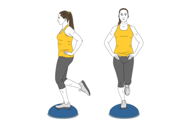 Equilibrio a una pierna sobre bosu - Entrenamientos y ejercicios