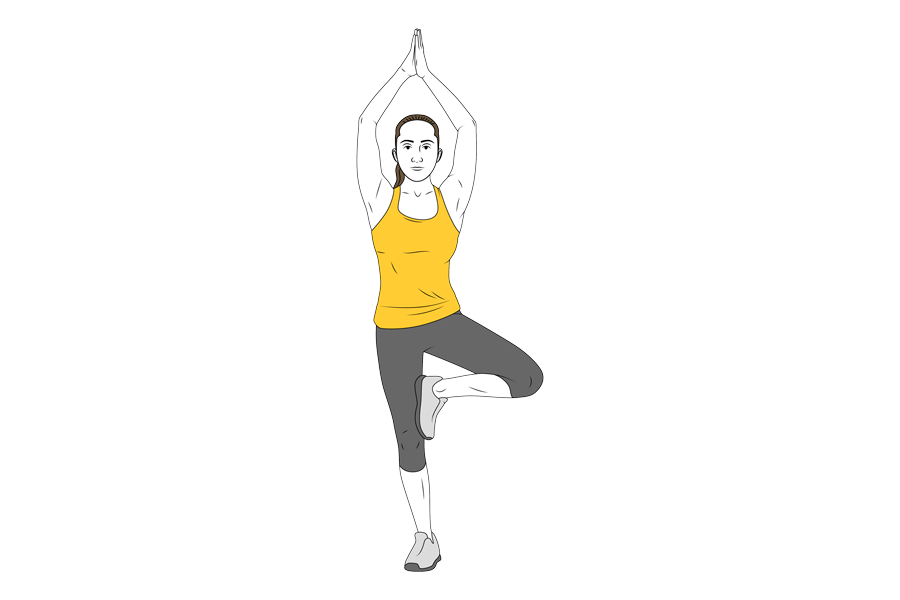 Yoga: Postura del árbol o vrksasana